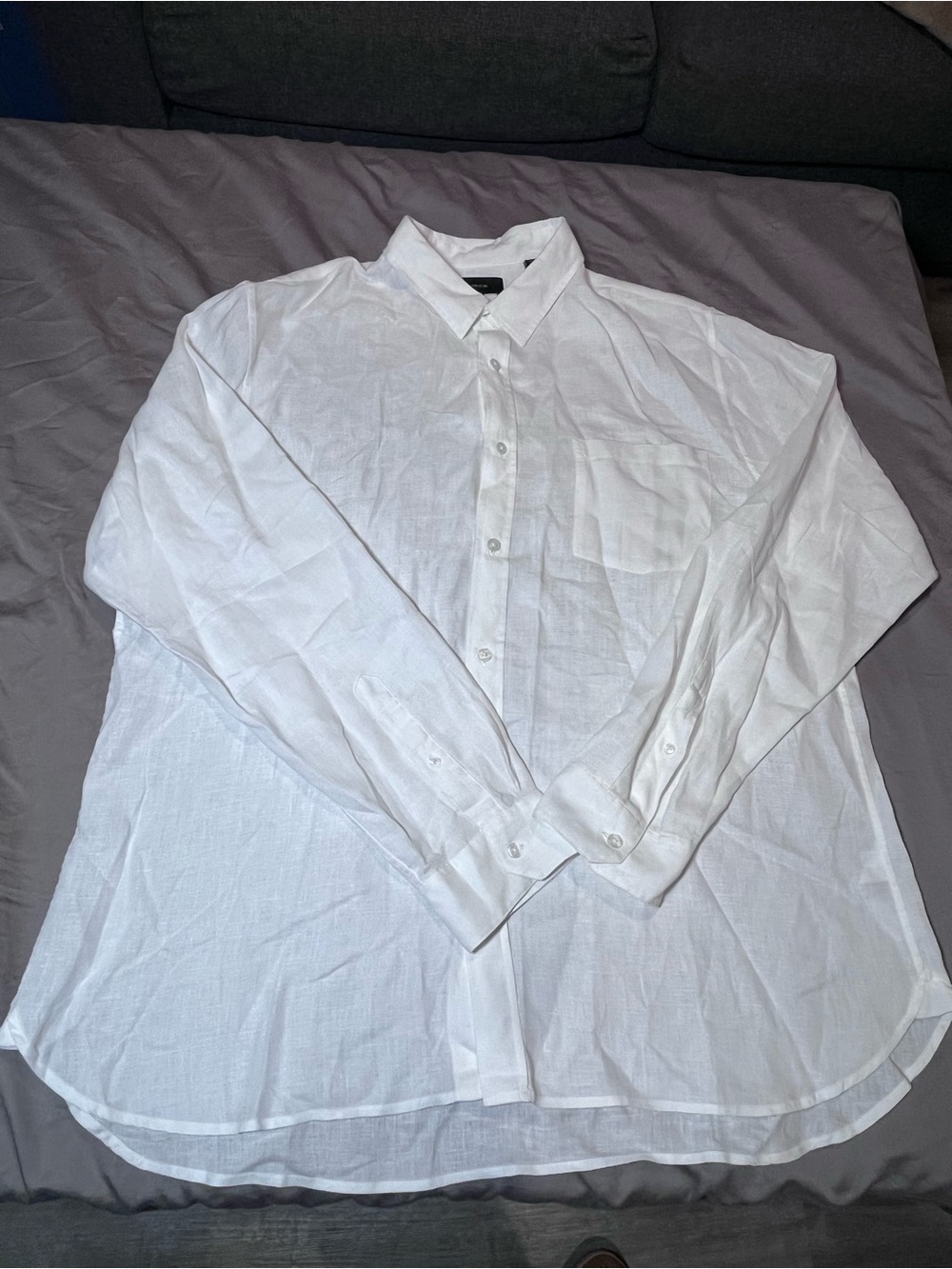 Men's Vince White Button-Down Shirt - Classic Linen Blend